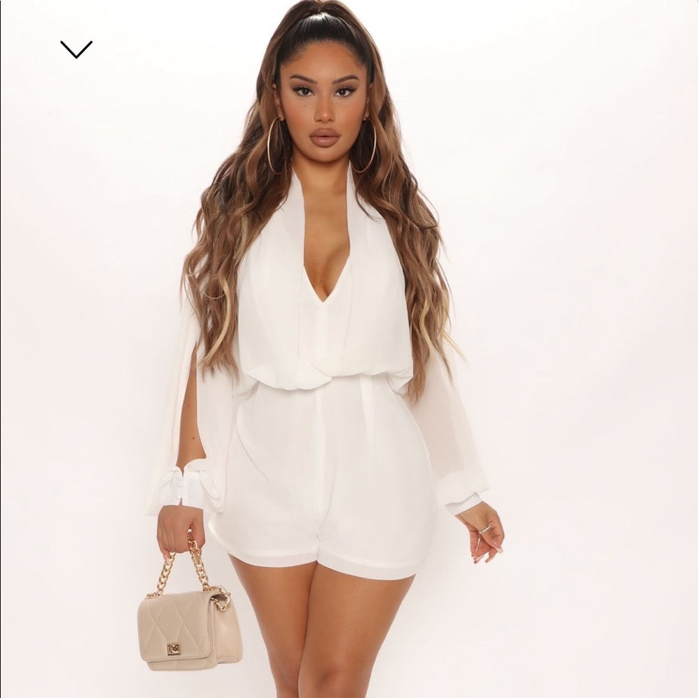 Fashion Nova white jumpsuit